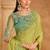 Embroidered faux chiffon satin light green saree