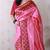 Pink banarasi silk zari weaving saree with contrast blouse piece