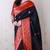 Black banarasi silk zari weaving saree with contrast blouse piece