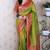Green banarasi silk zari weaving saree with contrast blouse piece