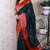Green banarasi silk zari weaving saree with contrast blouse piece