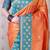 Orange banarasi silk zari weaving saree with contrast blouse piece