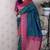Teal banarasi silk zari weaving saree with contrast blouse piece