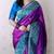 Purple banarasi silk zari weaving saree with contrast blouse piece