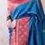 Blue banarasi silk zari weaving saree with contrast blouse piece