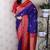 Violet banarasi silk zari weaving saree with contrast blouse piece