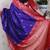 Violet banarasi silk zari weaving saree with contrast blouse piece
