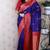 Violet banarasi silk zari weaving saree with contrast blouse piece