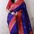 Violet banarasi silk zari weaving saree with contrast blouse piece