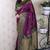 Purple banarasi silk zari weaving saree with contrast blouse piece