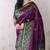 Purple banarasi silk zari weaving saree with contrast blouse piece