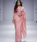 Pink silk saree set