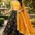 Black Hand Embroidered Kota Silk Sustainable Lehenga With Yellow Bandhani Dupatta