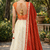 White Hand Embroidered Kota Silk Lehenga With Red Bandhani Dupatta