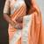 Orange paithani silk zari weaving saree with matching blouse piece