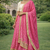 Pink Hand Bandhani Silk Lehenga With Unstitched Blouse And Dupatta