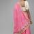 Pink Hand Bandhani Silk Lehenga With Unstitched Blouse And Dupatta