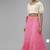 Pink Hand Bandhani Silk Lehenga With Unstitched Blouse And Dupatta