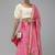 Pink Hand Bandhani Silk Lehenga With Unstitched Blouse And Dupatta