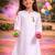 girls wear white cambric kurta with holi chest print