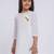 girls wear white cambric kurta with holi chest print
