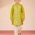 Satin embroidery kurta set with pyjama for boys | green | festive