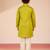 Satin embroidery kurta set with pyjama for boys | green | festive