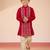 Boys    satin embroidered kurta & pyjama set | red | festive wear