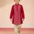 Boys    satin embroidered kurta & pyjama set | red | festive wear