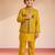 Silk blend embroidered nehru jacket set with pyjamas for boys| mustard | diwali