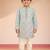 Satin floral kurta set with pyjama for boys | aqua | navratri