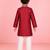 boys red jacquard silk blend kurta with cream pyjama     wedding & festive wear