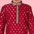boys red jacquard silk blend kurta with cream pyjama     wedding & festive wear