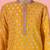 boys yellow jacquard silk blend kurta with cream pyjama     wedding & festive wear