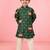 boys green pichwai print cotton kurta with cream pyjama     wedding & festive wear