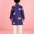 boys blue pichwai print cotton kurta with cream pyjama     wedding & festive wear