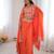 orange draped lehenga Set