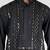 boys black silk blend mirror work kurta pyjama set