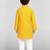 boys yellow cotton cambric bandhani screen print kurta pyjama set