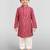 boys red cotton cambric bandhani screen print kurta pyjama set