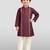 boys wine modal chanderi zari embroidered kurta pyjama set