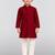 boys maroon hakoba cotton thread embroidered kurta pyjama set