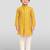 boys yellow hakoba cotton thread embroidered kurta pyjama set