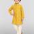 boys yellow hakoba cotton thread embroidered kurta pyjama set