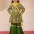 Cotton cambric kurta set with sharara for girls | green yellow | navratri