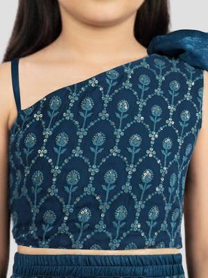 Georgette lehenga set with choli for girls | turquoise | diwali 2