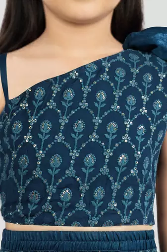 Georgette lehenga set with choli for girls | turquoise | diwali