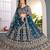 teal Blue Embroidered Lehenga\