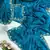 teal satin handwork saree with designer pallu
