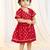 girls wear red jacquard ethnic set with floral print